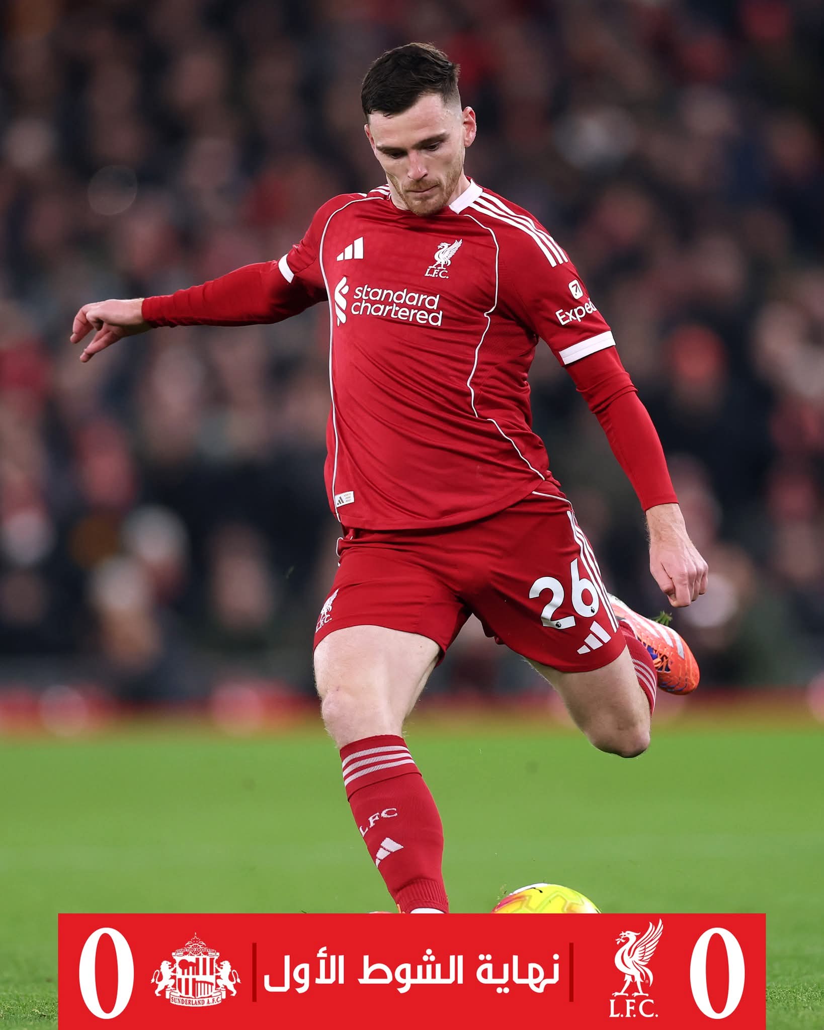 الفرصة مازالت متاحة للتعويض.. تعادل سلبي بين ليفربول وسندرلاند بالشوط الأول