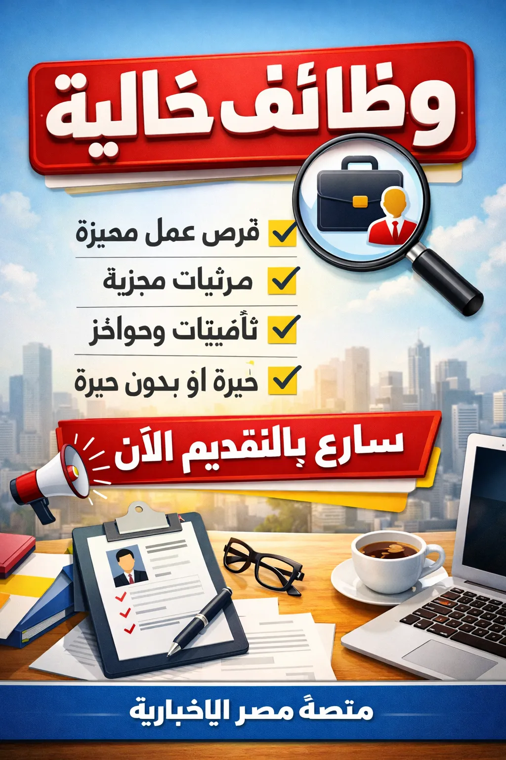  فتح باب التعيينات لعدد من الوظائف المتخصصة بالقاهرة